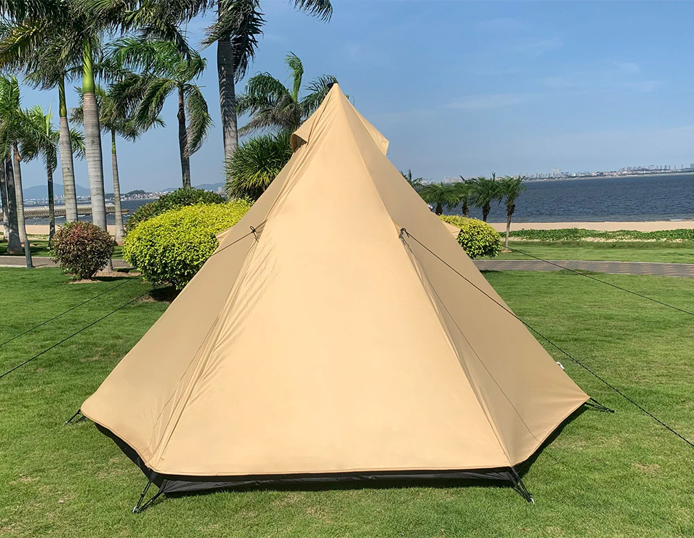 Cheap Goat Tents Ultralight Pyramid 4 Person Camping Tent Travel Family Tourist 4x Double Layer Outdoor Hiking Large Teepee Backpacking tents   